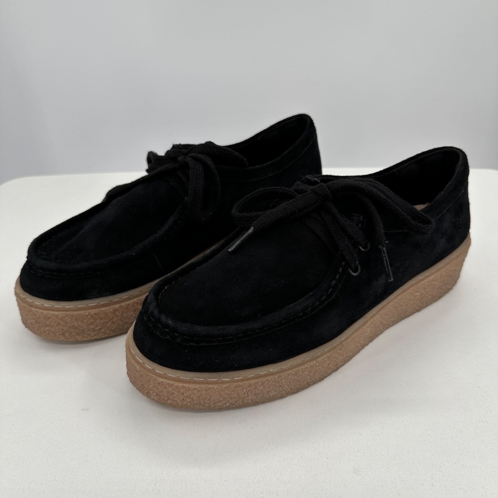 Hush Puppies Black Bridget Suede Lace-up Platform Sneakers size 9 Women's